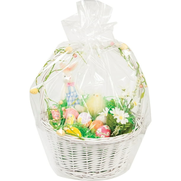 Large Clear Basket Bags, 12 Count