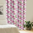 thumbnail image 3 of Ambesonne Abstract Window Curtains, Watercolor Lavenders, Each 28" W x 63" L, Pale Green Hot Pink, 3 of 5