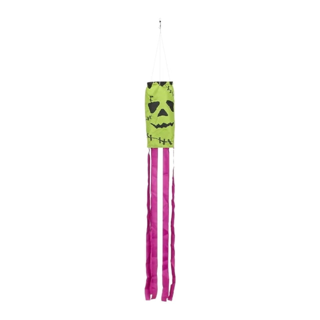 yuksok Halloween Ghost Windsock Flag Outdoor Hanging Decoration for Tree Front Yard Green