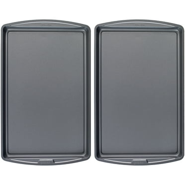 GoodCook Set of 2 Large 17" x 11" Nonstick Steel Multipurpose Cookie Sheets, Gray