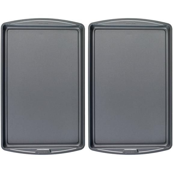 GoodCook Set of 2 Large 17" x 11" Nonstick Steel Multipurpose Cookie Sheets, Gray