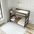thumbnail image 4 of Plank+Beam Solid Wood Farmhouse Twin over Twin Bunk Bed for Adult, Barnwood Brown, 4 of 5
