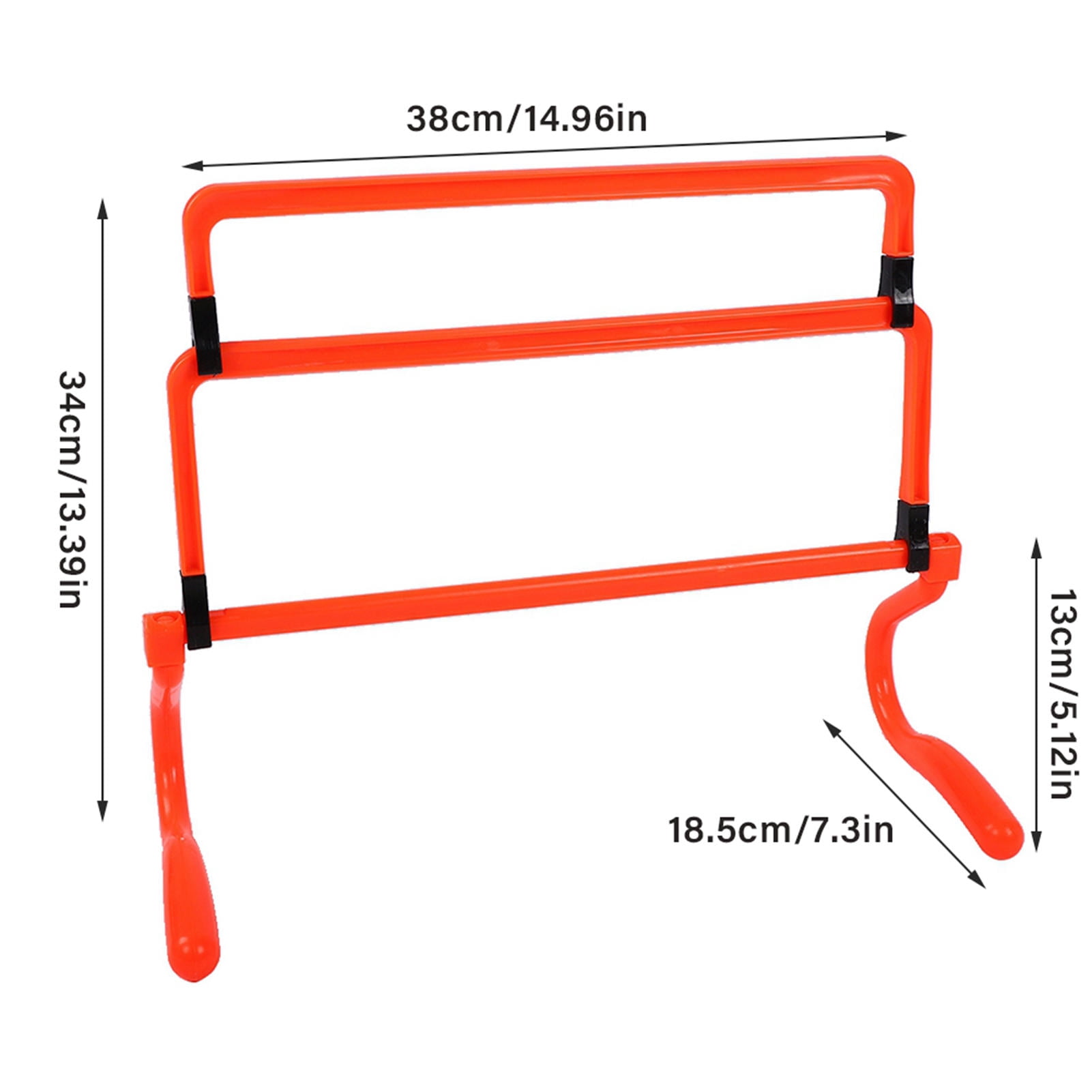 Yajisi 5Pcs Adjustable Football Training Hurdles, Orange PVC Agility Speed Training Equipment for Soccer Basketball Track and Field, 22.44 x 6.69 x 5.12 in