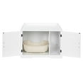 thumbnail image 4 of Pefilos 33" Cat Washroom Storage Bench Cat Litter Box Enclosure Cabinet Large Wooden Indoor Cat Cabinet Furniture Side Table Cat House Litter Box Cover, White, 4 of 5