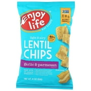 Enjoy Life Plentils Garlic & Parmesan Pizza Lentil Chips, 4 oz, (Pack of 12)