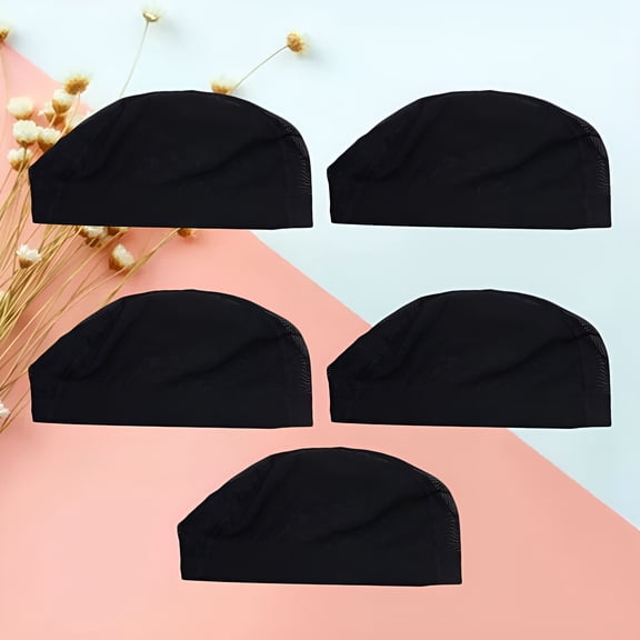 TELOLY 5Pcs Elastic Hair Nets for Everyday Use, Breathable Mesh Caps for Secure Natural Hair, Men and Women