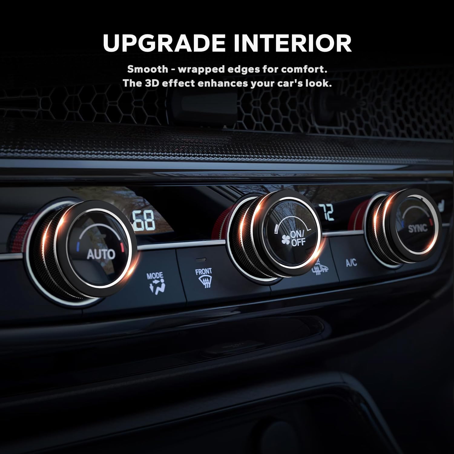 chasenew for Honda Civic 2022-2026 Accessories, CRV 2023-2026 & Acura Ingetra 2023-2025 (Fit 7" Screen/ 1 Audio Knob), 10pcs Knob Cover Kit - Push Start, Audio, AC & Air Vent (Black)