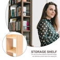 thumbnail image 4 of WHAMVOX 1Pc Khaki Solid Wood Storage Shelf with Wheels Practical Storage Cabinet for Home Use, 4 of 5