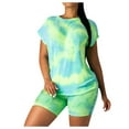 thumbnail image 2 of Idoravan Women Sets Clothing Clearance Fashion Women Summer Lady Split 2 Piece Sports Suit Set Casual Tie-Dyed Suit, 2 of 5