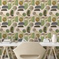thumbnail image 2 of Ambesonne Tropical Peel & Stick Wallpaper for Home, Semicircles Foliage Plot, 13"x72", Pale Olive Green Amber, 2 of 5