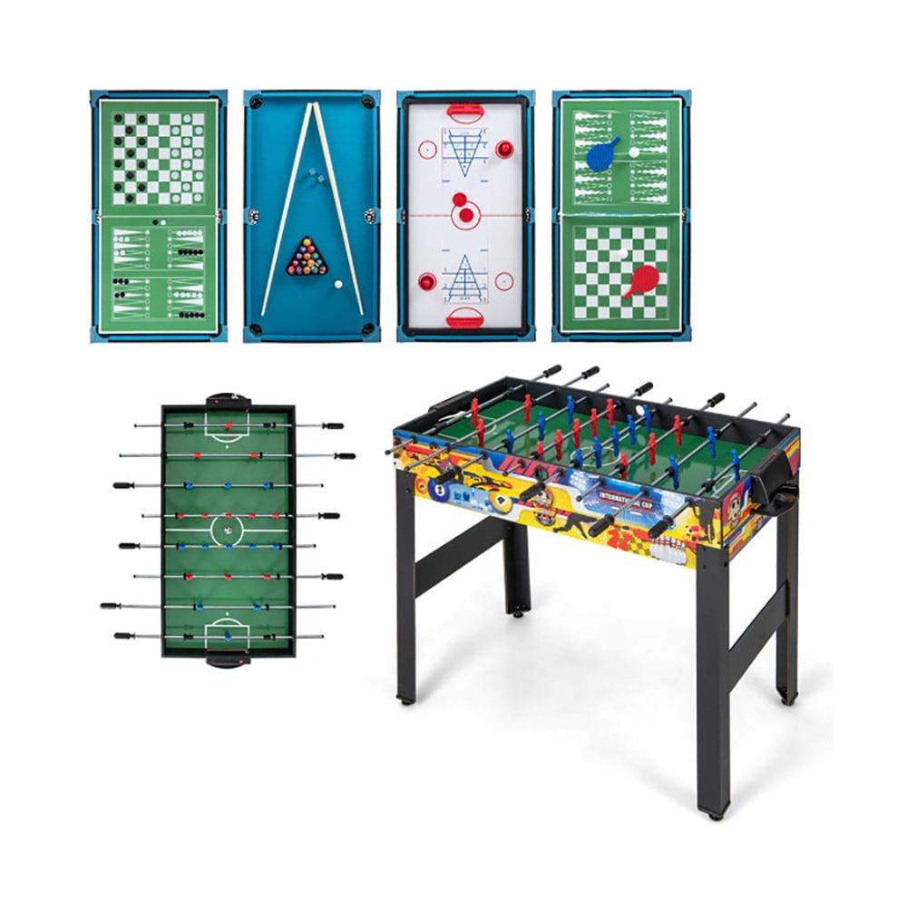 GVN Foosball Table, Soccer Game Table, Indoor Table Soccer Set,12-in-1 Combo Game Table Set with Foosball Air Hockey Pool Chess and Ping Pong