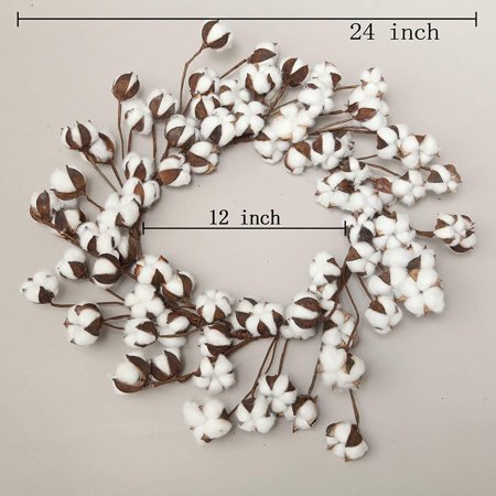 24 Inch Real Cotton Wreath Farmhouse Decor Christmas Vintage Wreath 24inches Wreath New Walmart Com Walmart Com