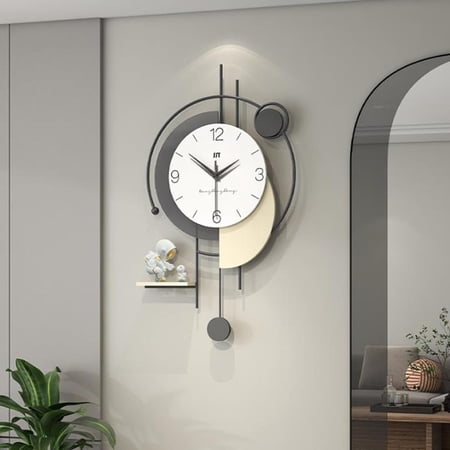Large Metal Decorative Wall Clock for Living Room,Art Big Wall Clock Decor Silent Non-Ticking for Bedroom Dining Room Wall Clock