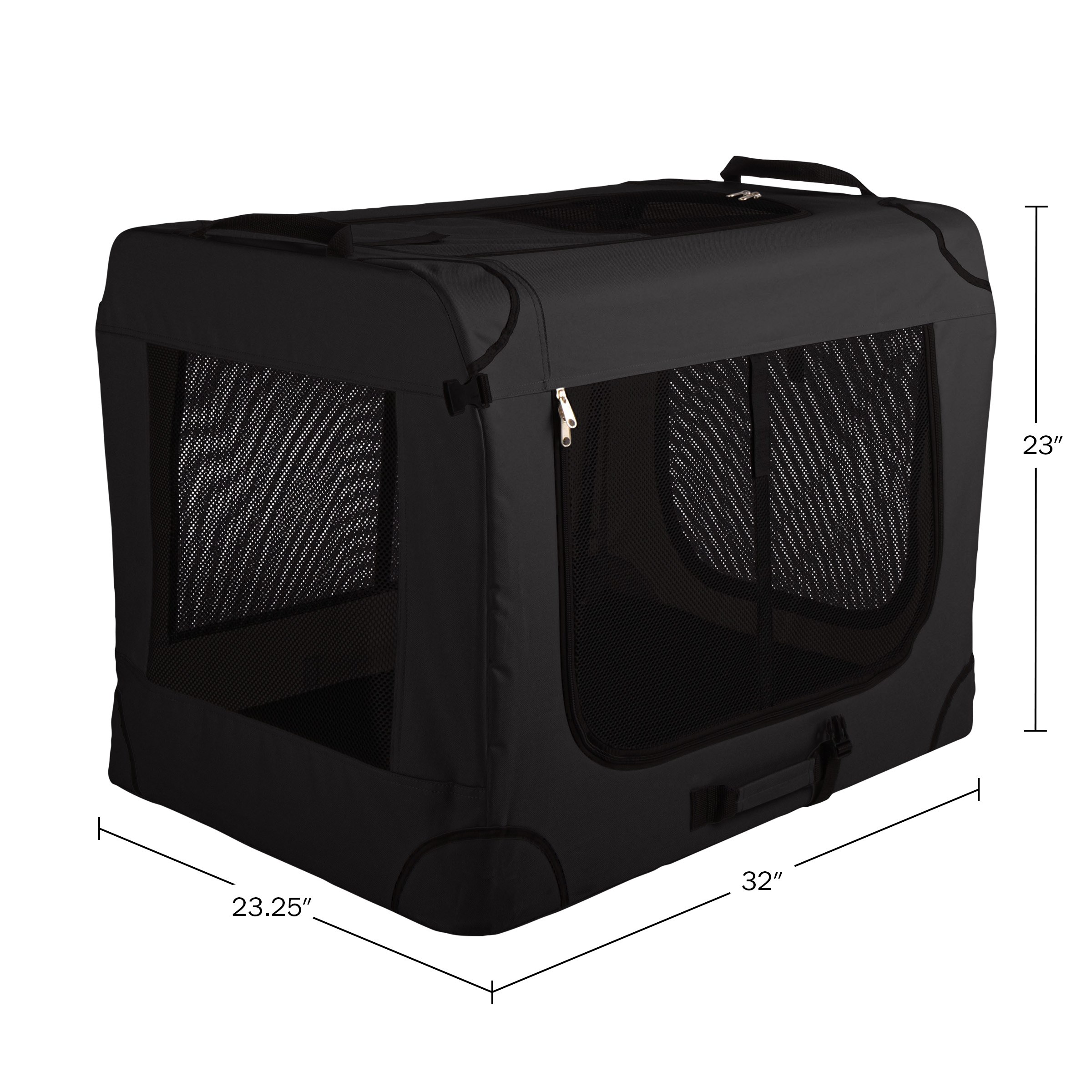 PETMAKER Soft Dog Crate with Divider Panel - Collapsible Dog Crate for Medium Dogs (Black)