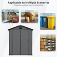 thumbnail image 5 of 6x6FT Outdoor Storage Shed, Plastic Resin Shed w/Floor and Window, Lockable Tool Bike Garden Patio Large Storage with Sloped Top, Drainage Holes, 30MPH Wind Resistance, 5 of 6