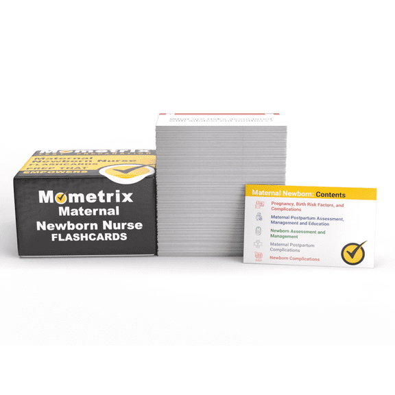 Maternal Newborn Nursing Study Cards: Exam Prep and Practice Test Questions for the Maternal Newborn Nursing Certification [Full Color Cards]
