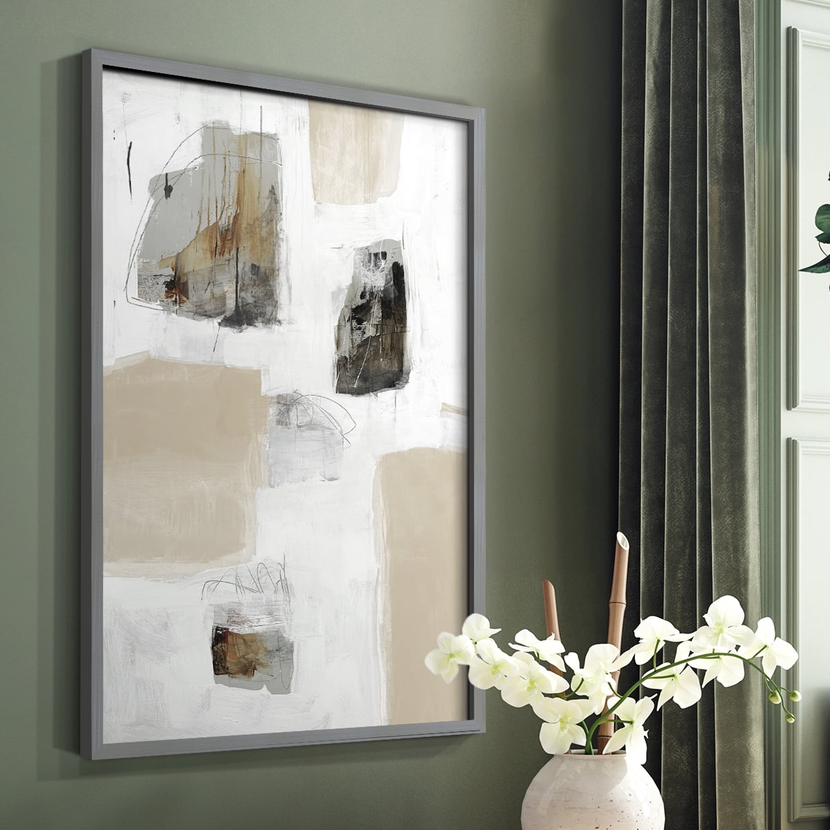 Watch from the Window II V30 Framed Print in Gray Solid Wood 8 x 10 Framed Print