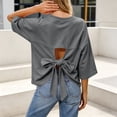 thumbnail image 3 of Posijego Womens 3/4 Sleeve Shirts Athletic Workout T-Shirts Backless Summer Casual Running Yoga Active Tees for Women, 3 of 9