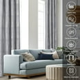 thumbnail image 4 of Beige 100% Blackout Jacquard Geometric Pattern Curtains,52 Inch Wide 84 Inches Long 2 Panels with Grey Liner, Thermal Insulated Noise Reducing Anti-Rust Grommet Drapes for Bedroom Living Room, Cream, 4 of 7
