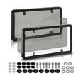 thumbnail image 1 of Gray Soft ABS+PC License Plate Frame Set - 2 Pcs with Mounting Screws & Nuts, Weatherproof UV-Resistant Car Tag Holder, Universal Fit 6x12 Inch Plates, Durable Lightweight Auto Accessory in, 1 of 6