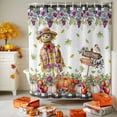 thumbnail image 3 of Fall Pumpkin Shower Curtains for Bathroom, Welcome to Fall Purple Flower Deciduous Waterproof Fabric Shower Curtain for Bathroom Bathtub Decoration, Machine Washable, 54x"78", 3 of 9