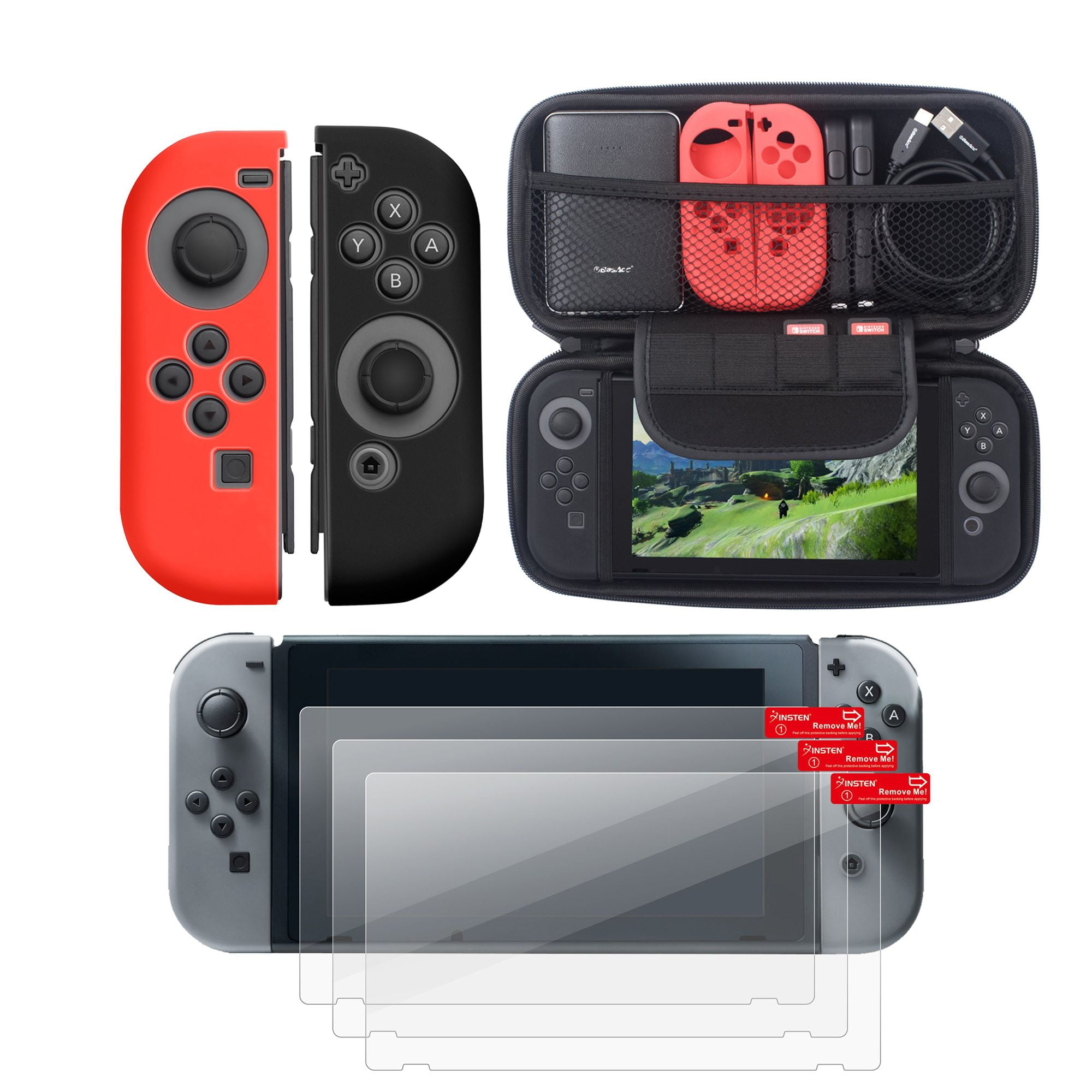 Nintendo Switch Case With Screen Protector Bundle By Insten Carrying Travel Hard Eva Zipper 3773