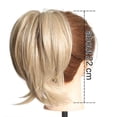 thumbnail image 3 of Chignon Droit en Désordre Postiche Synthétique Queue de Cheval Courte Pince Extensions de Queue de Cheval pour Femmes, 3 of 7