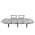 thumbnail image 3 of Black and White Futon Couch, Punk Teenage Pattern Cassette Keyboard Ghost Heart and Boombox Doodle, Daybed with Metal Frame Upholstered Sofa for Living Dorm, Loveseat, White and Black, by Ambesonne, 3 of 4