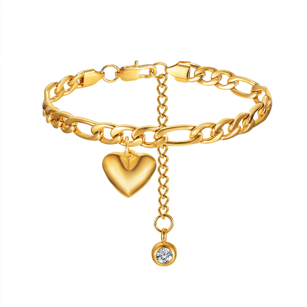 Anklet For Women 14K Yellow Gold Cuban Link Ankle Bracelets Summer Fashion Leg Chain Beach Foot Jewelry Ancklets