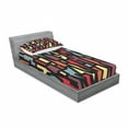 thumbnail image 3 of Ambesonne Abstract Fitted Sheet & Pillow Sham Set, Fractal Funky Forms, Full, Multicolor, 3 of 3