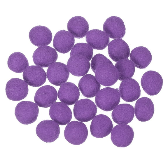 Uxcell 30 Pcs Wool Felt Balls Beads, 0.6 Inch Felt Pom Poms for Crafts, Handmade Pompoms Bulk Small Bead for Nursery Handicrafts and DIY Art Decoration, Purple