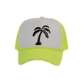 thumbnail image 1 of Men's Palm Tree Cap Snapback Trucker Hat, White/Neon Yellow, 1 of 2