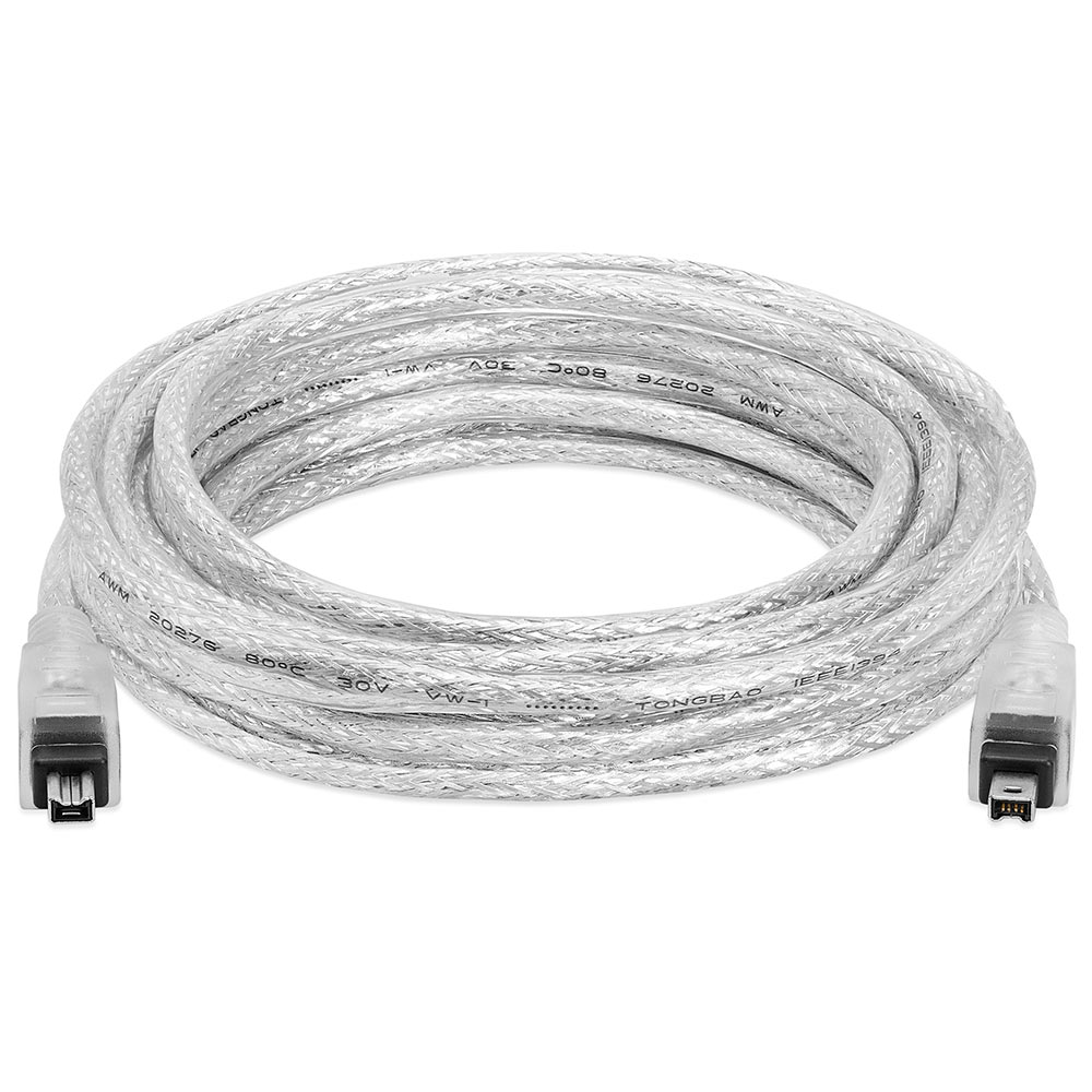 Cmple - IEEE-1394 FireWire iLink DV Cable 4P-4P M/M -15ft (CLEAR) - image 2 of 2