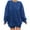 Blue, variant on Jsaierl Womens Sweatshirt Plus Size Solid Color Sweatshirts Round Neck Casual Pullover Tops Oversized Long Sleeve Shirts Womens Sweatshirts Under $10