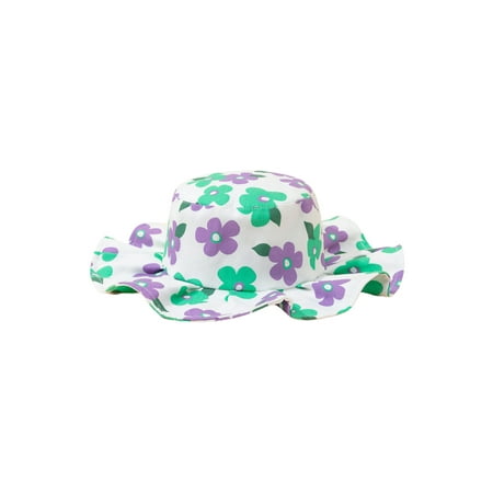 

luethbiezx Kids Baby Shade Hat Flower Print Breathable Bucket Shape Cap Fisherman Hat+Elastic Strap