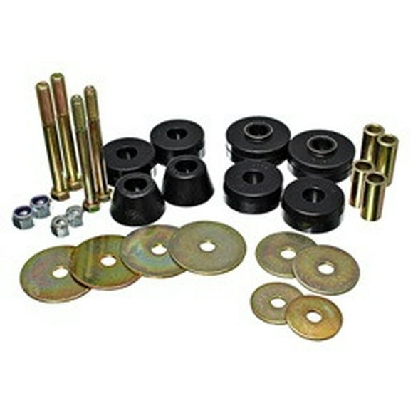 Energy Suspension Body Mount Bushings 3.4137G Black; Polyurethane