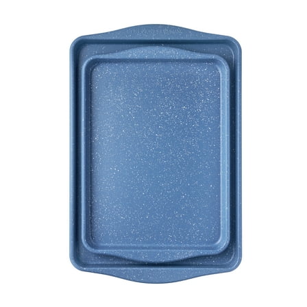 The Pioneer Woman Nonstick Cookie Sheet Set, Blue Speckle, 2-Piece, 13" x 18" & 11" x 15"