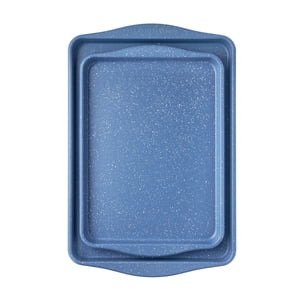 Pioneer Woman Nonstick Cookie Sheet Set, Blue Speckle, 2-Piece