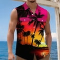 thumbnail image 5 of Noric Men's Sleeveless Hawaiian Shirt Print Button Up Tank Tops Loose Fit Beach Vest for Summer Holiday, 5 of 6