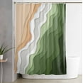 thumbnail image 2 of Shower Curtain, Sage Green Gradient Summer Beach Waterproof Shower Curtain Set with Hooks for Bathroom Showers,Stalls and Bathtubs,60x72In Stripes Abstract Geometric, 2 of 9