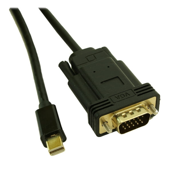 6ft Mini DisplayPort to VGA MALE Cable 32AWG Gold Plated, Black ...