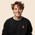 thumbnail image 4 of Dalix Strawberry Embroidered Fleece Crewneck Long Sleeve Sweatshirt Mens in Black 2XL XX-Large, 4 of 5