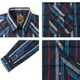 thumbnail image 3 of Coevals Club Men's Western Cowboy Long Sleeve Pearl Snap Casual Plaid Work Shirts Black Blue 31 3X-Large, 3 of 3