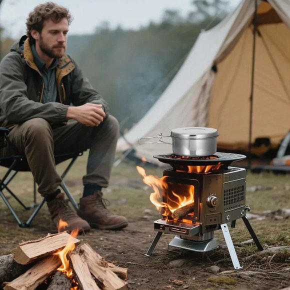 TABLETREANDS 8Ud Utensilios Para Portátil Con Mango Plegable Y Compacto Para Excursiones Y Camping