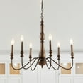 thumbnail image 6 of JONATHAN Y Victoria 29" 6-Light Rustic Mid-Century Iron LED Chandelier, Brown, JYL7597A, 6 of 8