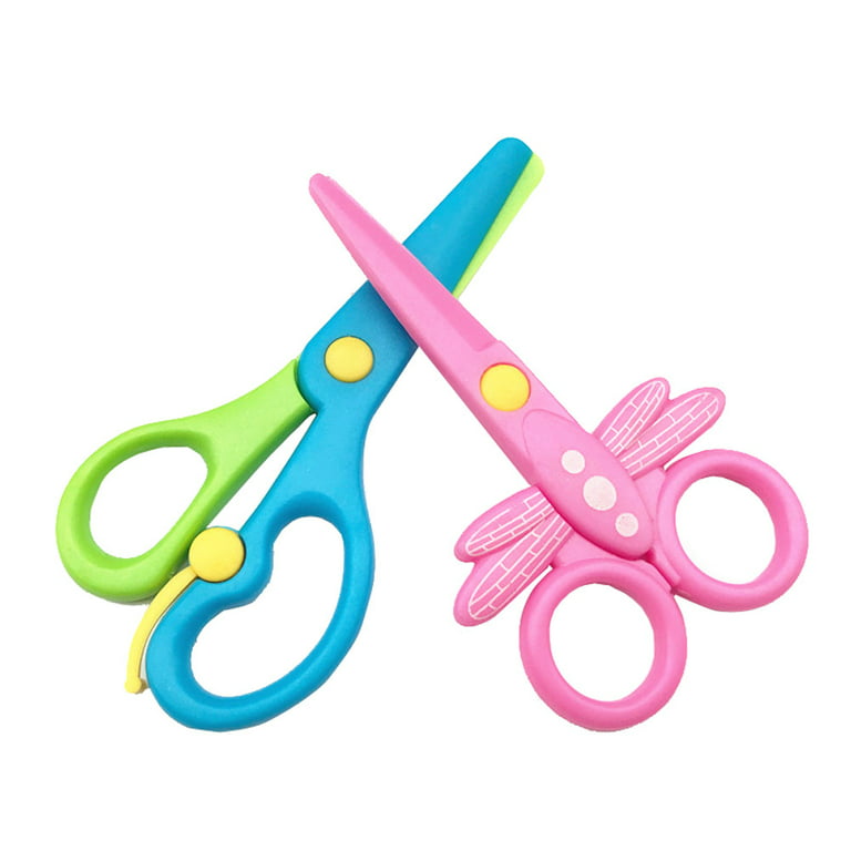  PECULA 5 Pack Toddler Scissors, Safety Scissors For Kids,  Plastic Children Safety Scissors, Dual-Colour Preschool Training Scissors  For Cutting Tools Paper Craft Supplies : Arts, Crafts & Sewing