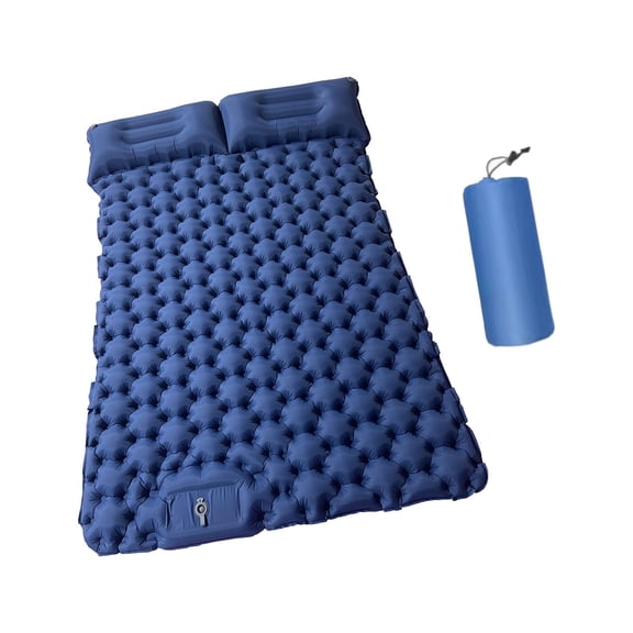 Colchoneta inflable para dormir, colchoneta para acampar, colchoneta ligera doble para dormir Azul oscuro