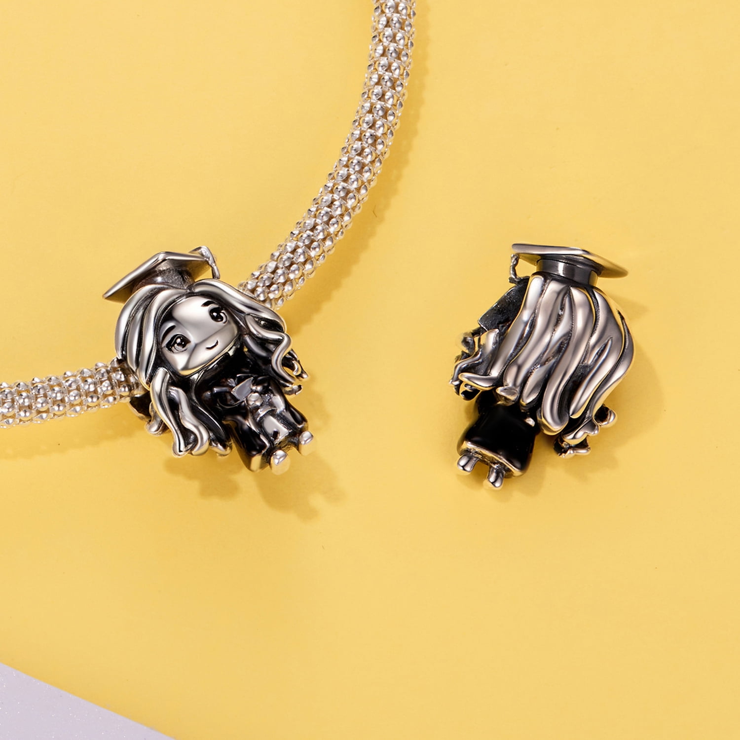 Graduation Charm 925 Sterling Silver Charm , Gift Box Packaging