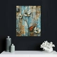 thumbnail image 5 of COMIO  Rustic Farmhouse Tulip Wall Art Rustic Blue Flowers Painting Rustic Brown Blue Bath Wall Art Floral Poster Wood Board Artwork Picture Canvas Painting for Bedroom Living Room, 5 of 5