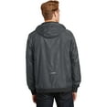 thumbnail image 3 of SPORT-TEK Mens Embossed Hooded Wind Jacket (JST53) -Graphite/B -M, 3 of 3